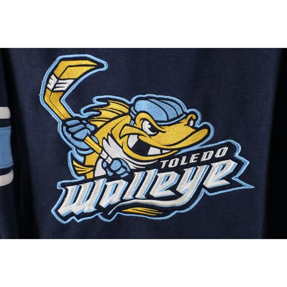 Vtg Y2K Mens Medium Minor League Toledo Walleye Hockey Jersey Hoodie Sweatshirt - Picture 5 of 16